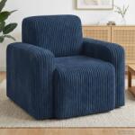 vidaXL Fotoliu Albastru marin cord GartenMobel Dekor (42042444)