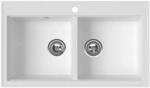 FERRO Stampo chiuvetă din granit 86x50 cm alb DRGS2/50/86WH (DRGS25086WH) Chiuveta