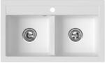 FERRO Stampo gránit mosogató 75x45 cm fehér DRGS2/45/75WH (DRGS24575WH)
