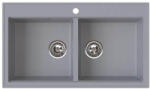 FERRO Stampo gránit mosogató 86x50 cm szürke/grafit/onix DRGS2/50/86GA (DRGS25086GA)