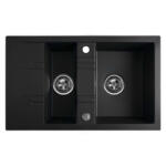 FERRO Mezzo II gránit mosogató 79x48 cm fekete DRGM3-48-79BM (DRGM34879BM)