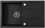 FERRO Mezzo II gránit mosogató 78x48 cm fekete DRGM48-78BM (DRGM4878BM)
