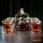 Giftspot Decantor Sticla Craniu cu 6 Pahare Suport sticla vin