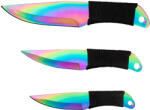 Depox Set trei cutite de aruncat DEPOX®, Rainbow Siege, otel inoxidabil, 22 cm, teaca inclusa (1790)