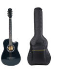 DEPOX Set husa si chitara clasica din lemn, Cutaway Country Black, 95 cm, negru (1788)