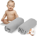 Dreamzie gumis lepedő 100% pamut jersey - szürke - 40x80 cm - 2 db