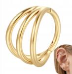  Titán Clicker Tripla Karika piercing 1.2x10 Arany Helix Conch Fülbevaló (KL-036-1210-G)