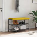 vidaXL Perna pentru banca Catifea Galben Adancime 35 cm GartenMobel Dekor (42043259)
