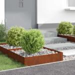 vidaXL Margine pentru gazon 4 pcs 60 x 60 x 20 cm Otel Ruginit GartenMobel Dekor (8008916)
