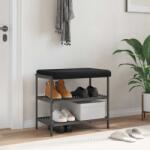 vidaXL Perna pentru banca Catifea Negru Adancime 35 cm GartenMobel Dekor (42043181)