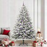 vidaXL Brad de Craciun artificial pre-iluminat cu set de bile Verde GartenMobel Dekor (3395421)