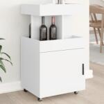 vidaXL Carucior de bar, alb, 50x41x89 cm, lemn prelucrat GartenMobel Dekor (848262) Comoda