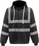 Yoko HI-VIS HVK07 / Fényvisszaverő kapucnis pulóver - fekete XXL (79VK0700205)