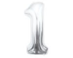  Ezüst Silver 1-es szám fólia lufi 85 cm (MLG109412) - eking