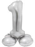  Ezüst 1-es Silver szám fólia lufi talppal 72 cm (MLG144581) - eking
