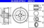 ATE Tambur frana ATE 24.0220-0738.2 (24.0220-0738.2) - fixbox