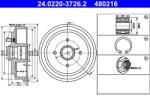 ATE Tambur frana ATE 24.0220-3726.2 (24.0220-3726.2) - fixbox