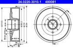 ATE Tambur frana ATE 24.0220-3010.1 (24.0220-3010.1) - fixbox