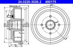 ATE Tambur frana ATE 24.0220-3026.2 (24.0220-3026.2) - fixbox