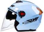 Fixato Casca Moto/Scuter FIXATO BK, Vizieră Dublă, Protecție UV, Ventilație Superioară, marime universala 54-59cm, Albastru (casca-001-albastru)