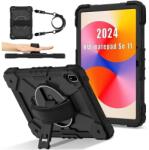 Gigapack Huawei MatePad SE 11 defender műanyag telefonvédő (ütésállóság, kitámasztó, 360° + kézpánt, vállpánt) fekete (GP-183028)