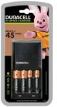 Duracell akkutöltő (led jelzés, 4xaa/aaa elem kompatibilis + 2db 750mah aaa elem + 2db 1300mah aa elem) fekete (CEF27)