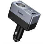 hoco. z65a szivargyújtó adapter (elosztó, szivargyújtó+usb+2 type-c aljzat, 165w, pd gyorstöltés 3.0) fekete (Z65A)
