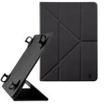Tactical stealth tok álló, bőr hatású (flip, oldalra nyíló, trifold, asztali tartó, univerzális, 9-11" méret) fekete (57983122827)