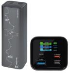 Tactical squad head quarters vésztöltő usb+2 type-c aljzat (27000mah, 65w, gyorstöltő, led kijelző) sötétszürke (57983128515)