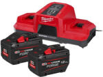 Milwaukee M18FORGENRG-122 DBSC szett 4933498614, Tartalma: 2x12Ah akkumulátor Milwaukee M18FB12, Milwaukee M18DBSC Dual Bay akkumulátortöltő 18V (4933498614)