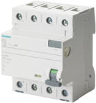 Siemens 5SV3344-6KL FI-relé 40A 4P 30mA, A típus (bal oldali N) (5SV33446KL)