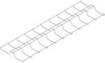 BAKS 912460 KDSZ600H110/3 rácsos kábeltálca 110×600×3000 mm összepattintható, villamos kábelek nyomvonalvezetéséhez (912460)