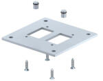 OBO szerelőtalp ipari oszlophoz 250x250x8mm, szalaghorganyzott / műanyag bevonatú, DIN EN 10346, fehéralumínium 6290416 (6290416)