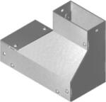BAKS 818760 KRPDMC600H100 Kábeltálca alsó könyökidom 100x 600 mm gépek áramellátásához jobbos, anyagvastagság 2, 0 mm, villamos kábelek nyomvonalvezetéséhez (818760)