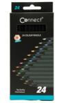 Connect Színes ceruza készlet, hatszögletű, fekete test Connect 24 klf. szín (000051702) - web24