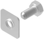 BAKS 650145 SNKM8×12 Csavargarnitúra (hatlapfejű csavar M8x 12 mm + négyszög alátét 24x 24 mm) horganyzott, villamos szerelési feladatokhoz (650145)