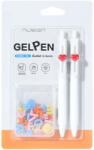 NUSIGN Blister 2 pixuri cu gel cu mecanism 0, 5mm albastru + 1 set litere puzzle Nusign deli (DLENS888-1BL)