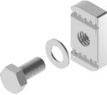 BAKS 650451 SRM8×25 Csavargarnitúra (hatlapfejű csavar M8x25 + alátét + csúszóanya 20x 35 mm), villamos szerelési feladatokhoz (650451)