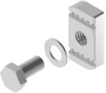 BAKS 652506 SRM6×25 Csavargarnitúra (hatlapfejű csavar M6x25 + alátét + csúszóanya 20x 35 mm), villamos szerelési feladatokhoz (652506)
