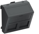 OBO adatátviteli csatlakozó 2 db A típusú csatlakozó modulh 45x45mm, szürkésfekete 6119240 (6119240)