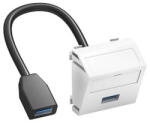 OBO modul45 USB 3.0 A-A csatlakozó aljz. kábellel hüvely-hüvely 45x45mm, hófehér 6104934 (6104934)
