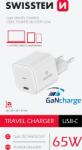 SWISSTEN Adaptor de rețea Swissten GaN 1x USB-C 65W POWER DELIVERY Alb