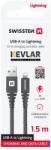 SWISSTEN Cablu de date Swissten USB/Lightning 30W 1, 5m antracit Kevlar