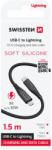 SWISSTEN Cablu de date Swissten USB-C/Lightning 60W 1, 5m negru siliconic