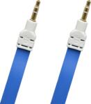 mobilNET Cablu AUX 2x3, 5mm Jack 3m albastru plat (ambalaj eco)
