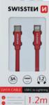 SWISSTEN Cablu de date Swissten USB-C/Lightning 1, 2 m roșu împletit