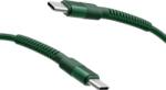 mobilNET cablu împletit 2x Type-C 60W 1M 3A, verde
