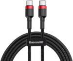 Baseus Cafule cablu de date cu încărcare rapidă USB-C - USB-C 60W 1m Roșu-negru