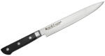Satake 805-551 Daichi japán damaszk szeletelő kés, 20 cm penge hossz, damaszk acél, pakka fa markolat