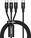Baseus Rapid Series 3-în-1 cablu de date cu încărcare rapidă USB-C - USB-C/Lightning/MicroUSB 20W 1, 5m Negru